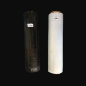 Industrial plastic film rolls in black and white varieties available at Best Econ Store packaging supply